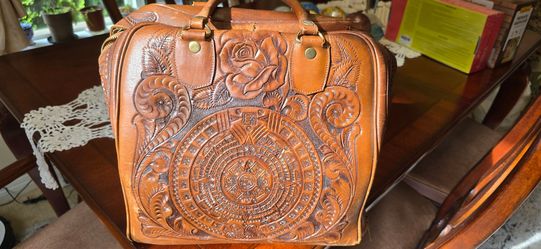 Vintage bowling leather bag.