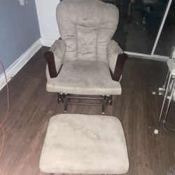 Tuscany Espresso Glider and Ottoman Set with Taupe Swirl Cushion glider rocker chair