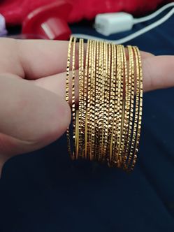 22K gold-plated Indian-style thin bangles