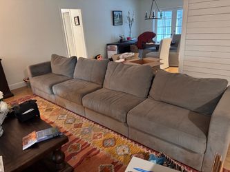 Lovesac Large Gray Microsuede Sectional Sofa
