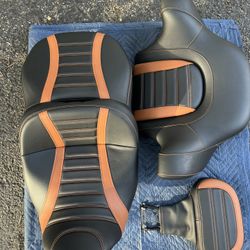 Harley Touring Seat, Tour Pack Back Rest, And Driver