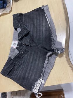 BDG Black Denim Foldover Shorts