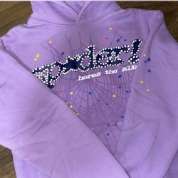 Pink And Black Sp5der Hoodie 