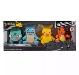 NEW Pokemon Vinyl 8" Figure S 4 Count Bulbasaur Squirtle Pikachu Charmander