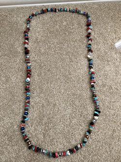 Multi Color Necklace w/Turquoise Earrings