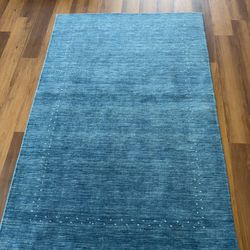 Light blue handmade wool gabbeh Rug