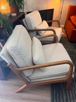 Mid Century Modern Solid Wood Accent Chairs