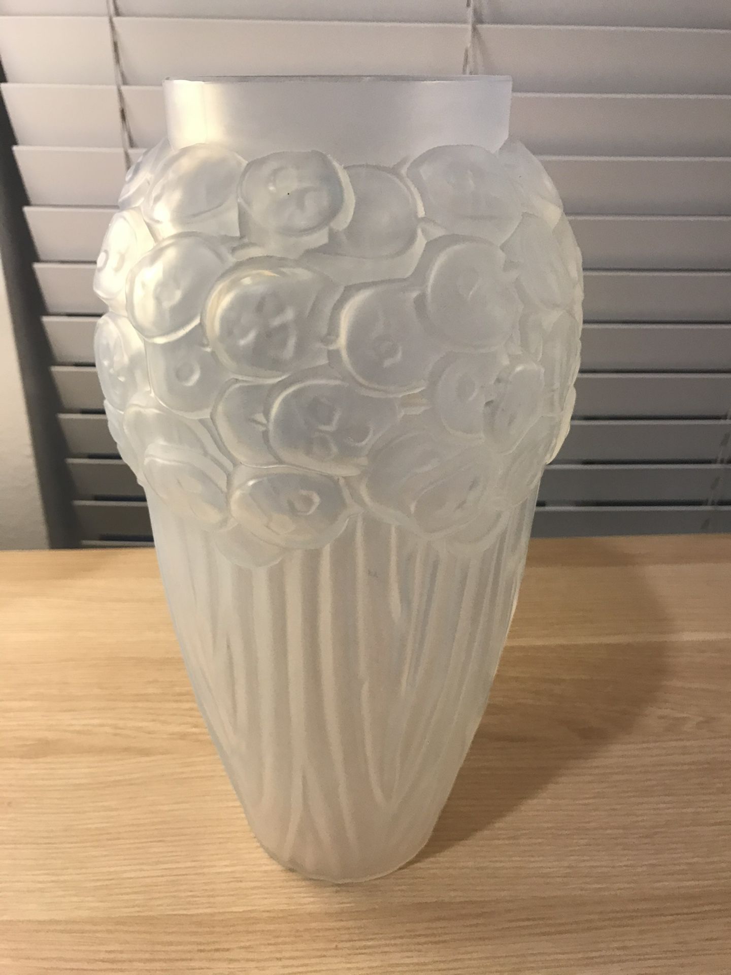 Large Original Etling France Art Deco Glass Vase Opalescent Antique Centerpiece For Sale In