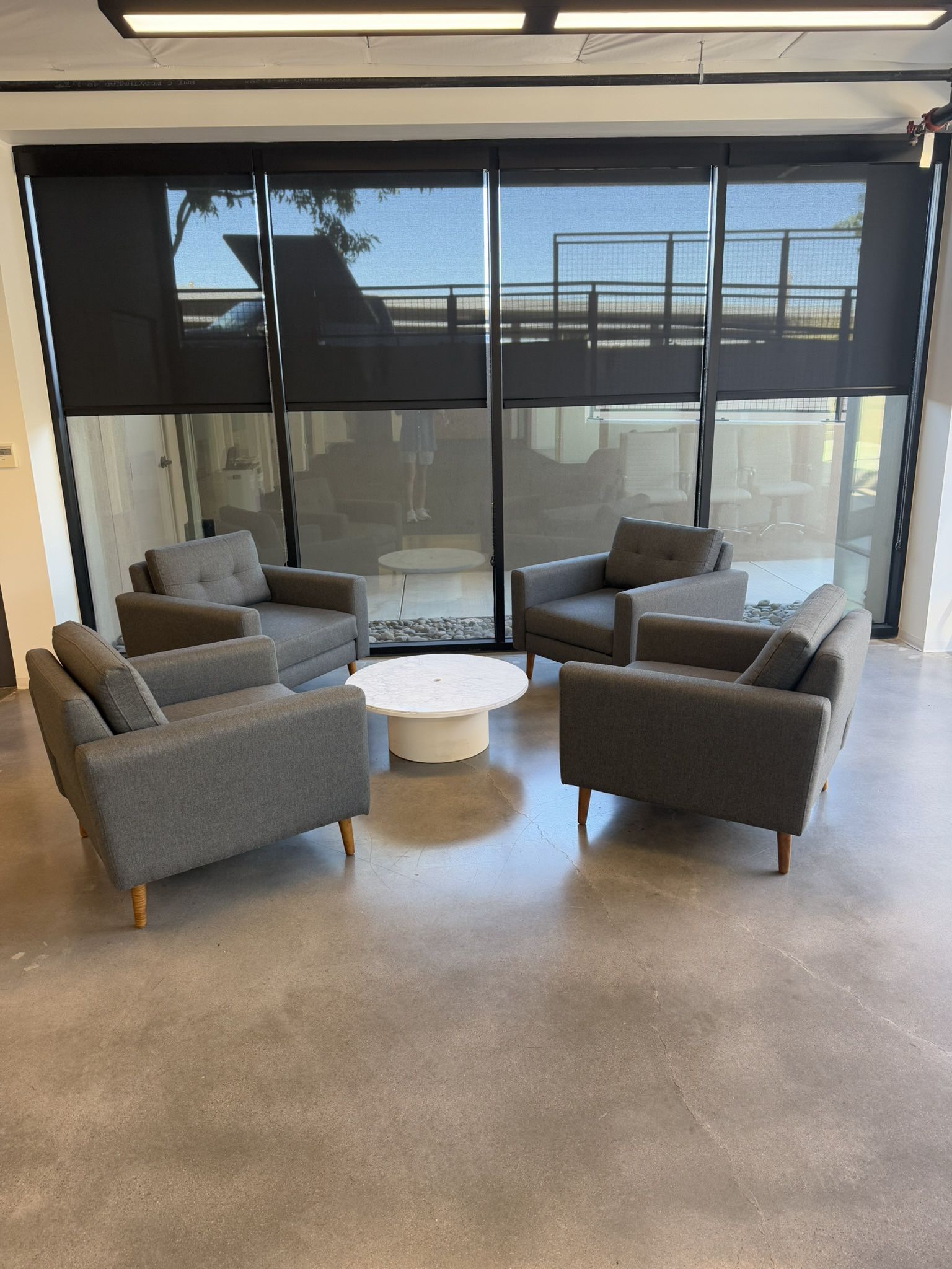 Set of 4 Mid-Century Modern Gray Accent Chairs