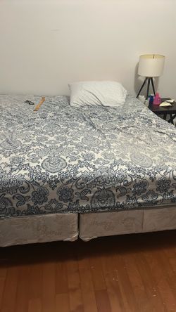 Huge comfortable bed and shelf