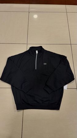 Alo Black Quarter-Zip Pullover Sweatshirt