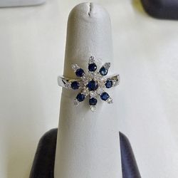 14k White Gold And Sapphire Ring*Firm Price