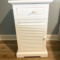 White Shutter Door Nightstand 