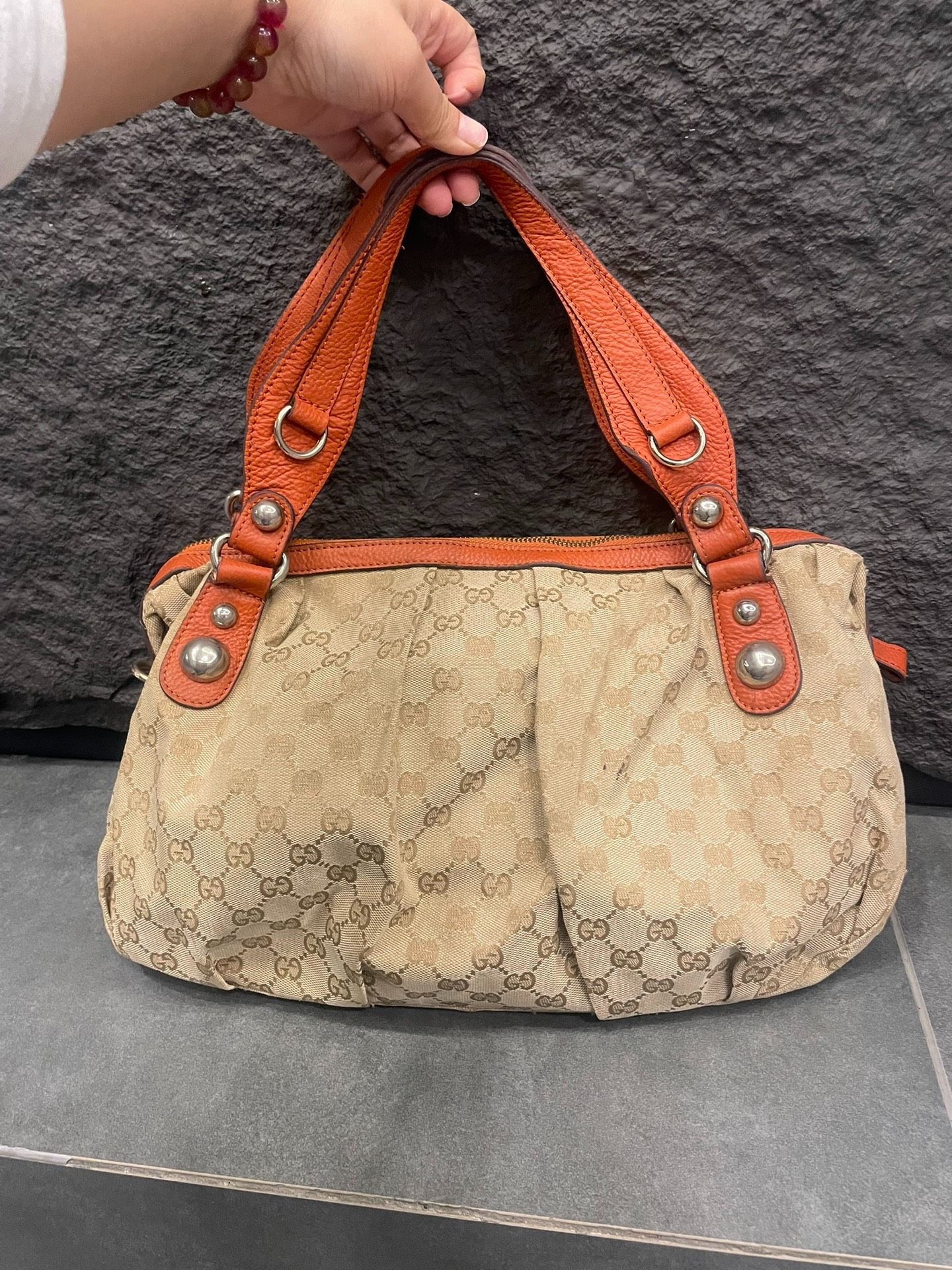 Gucci Vintage GG Logo Monogram Women’s Handbag Used