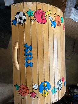 Kids Wooden Wardrobe with Sports Design