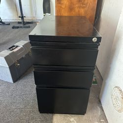 Black File Cabinet - 3 Drawers