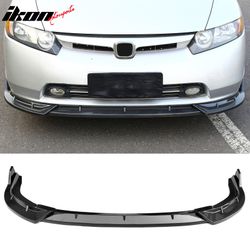 Fits 2006-2008 Honda Civic Sedan IKON Style Front Bumper Lip Carbon Fiber Print 3PCS