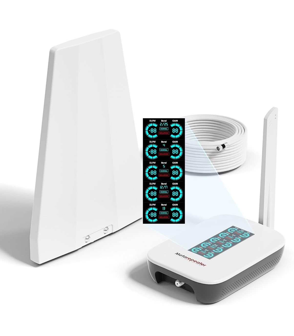 Cell Phone Booster for Home, Smart LCD Display, Cell Phone Signal Booster Up to 5,000 Sq.Ft, Boost 5G & 4G LTE for All U.S. Carriers - Verizon, AT&T,