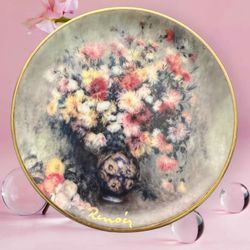 Goebel Germany 1990s Artis Orbis Renoir “Dahlias” Decorative Porcelain Plate, 4”