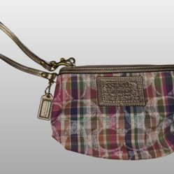 Coach Poppy 1941 Plaid Wristlet Clutch EUC