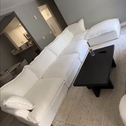 L SHAPED CLOUD COUCH with storage ottoman for sale!! LIKE NEW!