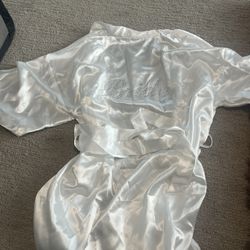 White rhinestone bride robe