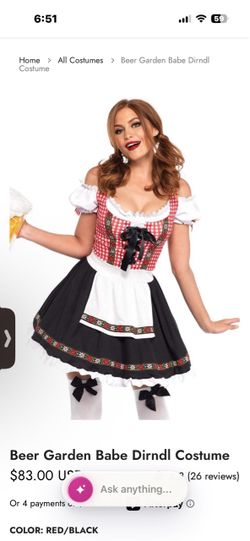 Beer Garden Babe XS COSTUME