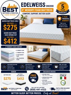 NEW Queen Memory Foam Mattress $275 - FREE DELIVERY + Warranty