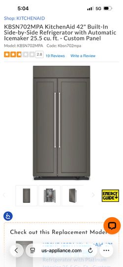 Box built in refrigerator side by side ready panel Kitxheniad w 42”