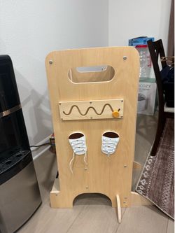 3-in-1 Wooden Toddler Learning Tower Activity Center