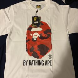 white/red bape shirt