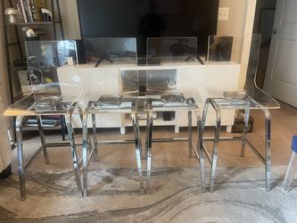 Acrylic Swivel High Back Barstool