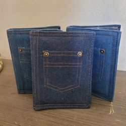 Denim Jean Pocket Photo Album Lot Of 3 Holds 33 4x6 Photos Each