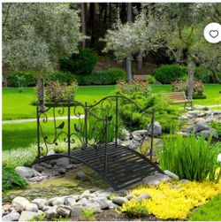 Black Metal Decorative 4FT Garden Bridge