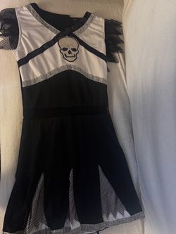 Skull Cheerleader Halloween Costume Dress
