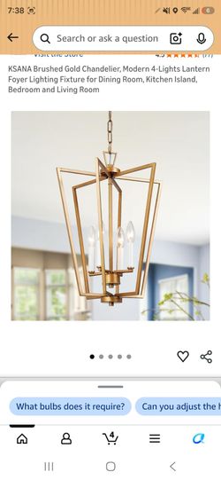 Ksana brushed Gold Chandelier Modern 4 lights lantern