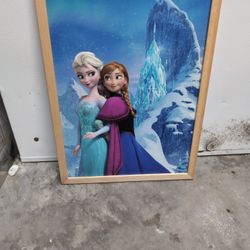 Frozen Genuine Disney Framed Canvas Print NEW