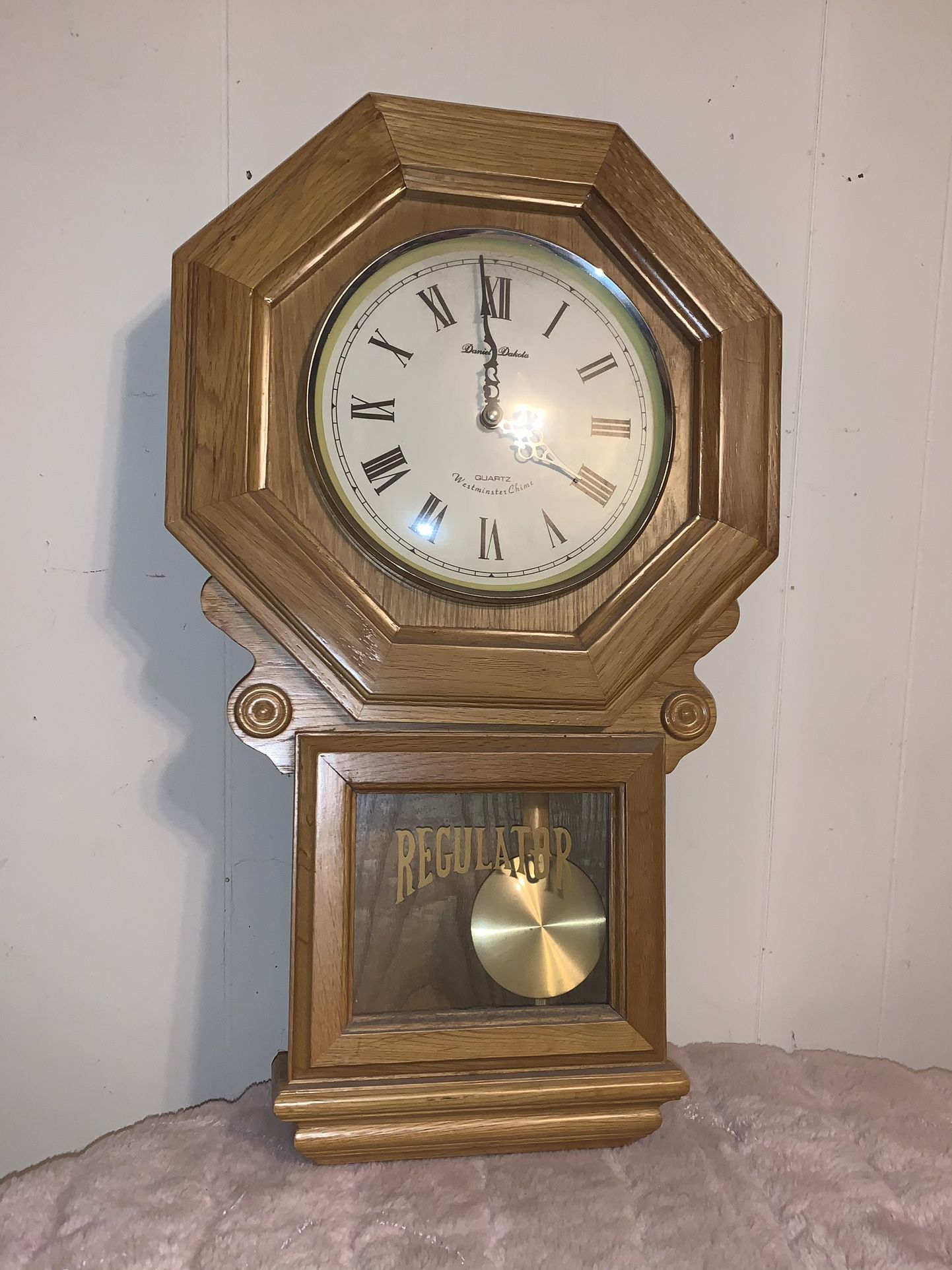 Vintage Wood Regulator Clock