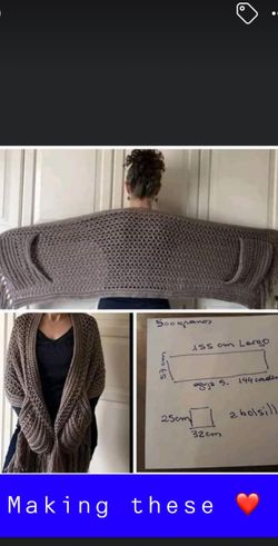 Crochet pocket shawls