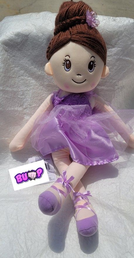 Princess, Ballerina or Fairy Soft Plush Rag Doll - Lavender (**NEW**)