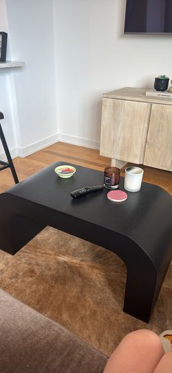 Handmade curved wooden coffee table