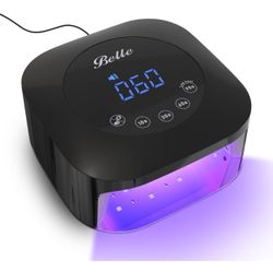 Belle UV LED Nail Lamp, 54W Professional UV Nail Light for Gel Polish with Large LCD Touch Screen, Automatic Sensor and 4 Timer Settings, Salon-Qualit