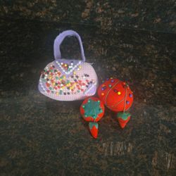 Pincushion Sewing Set Purse Tomato