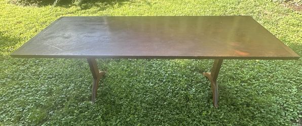 1970s-era all wood dining room/ kitchen/ craft room table