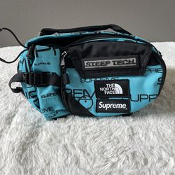 Supreme x The North Face Steep Tech Waist Bag Teal & Black FW22