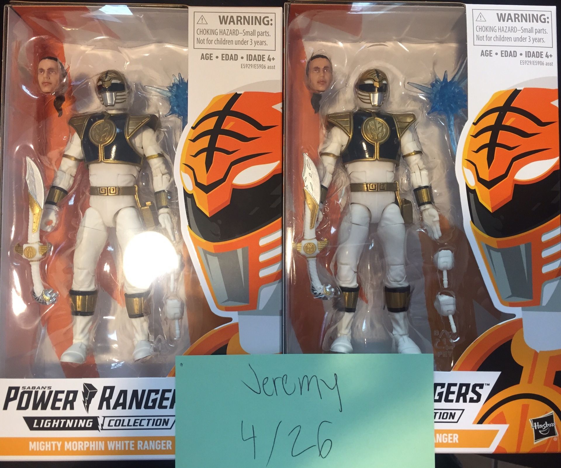 2 Brand New OG White Ranger Lighting Collection action figures.