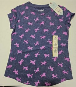 Cat & Jack Girls Unicorn Print T-Shirt Size S (6/6X)