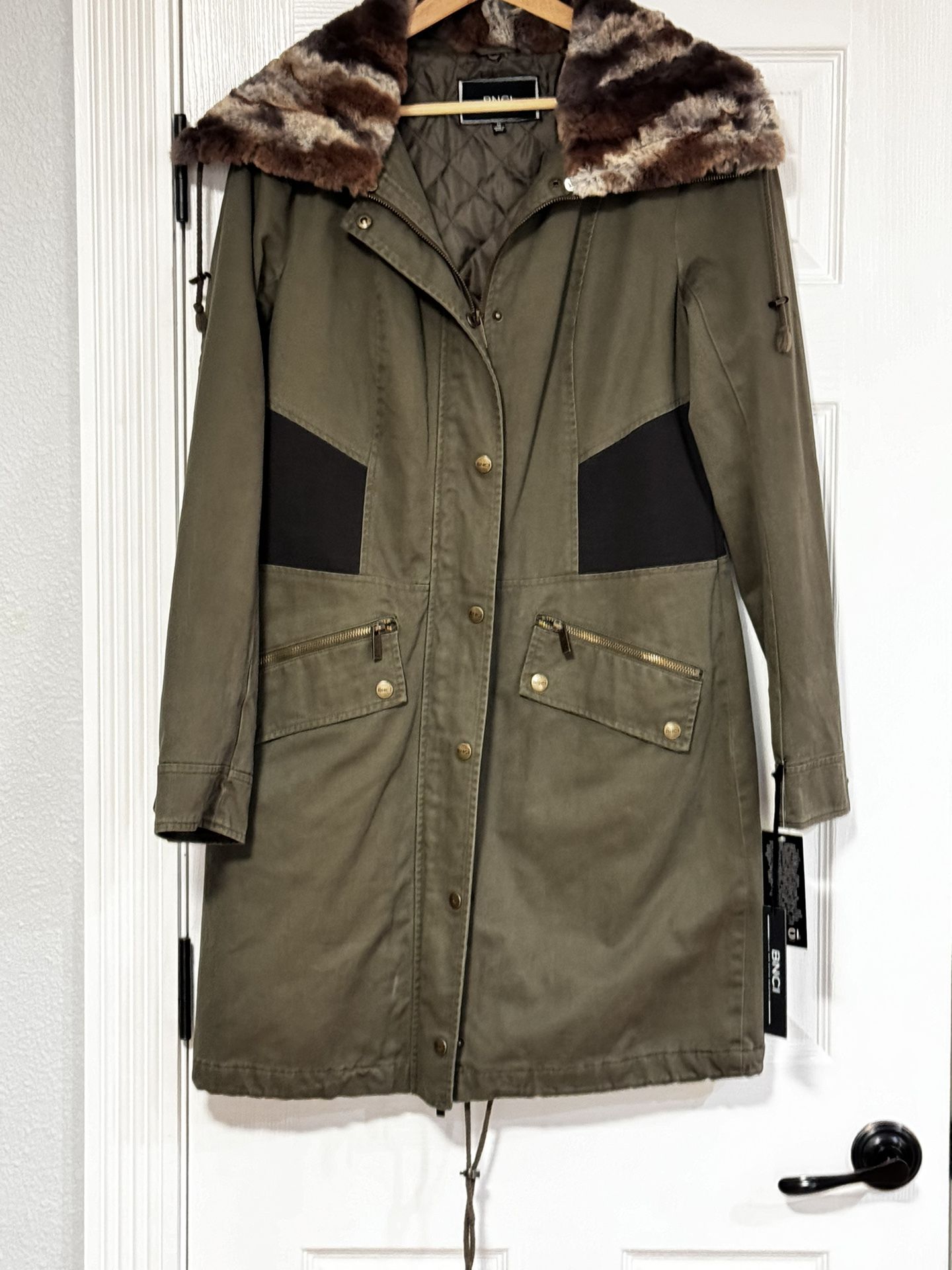 BNCI fix fur parka coat Women Size M New