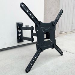 (NEW) $19 Full Motion TV Wall Mount Bracket 17-55 Inch TVs, Dual Arms Tilt Swivel Articulating Max 66Lbs
