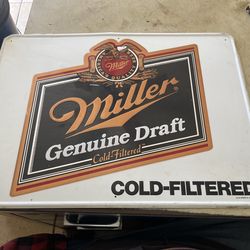 Miller Draft Cold Filtered Tin Metal Sign 25” x 18.5”